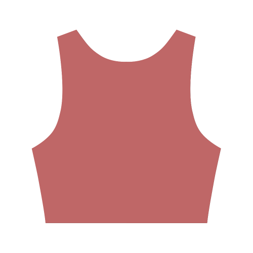 Cranberry Color Accent Women's Crop Top (Model T42)