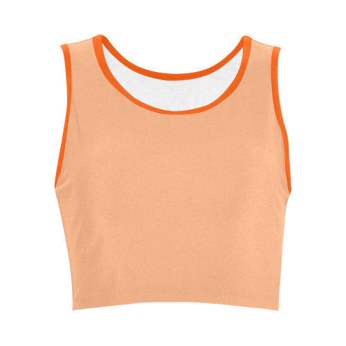 Peach Cobbler Color Accent Women's Crop Top (Model T42)