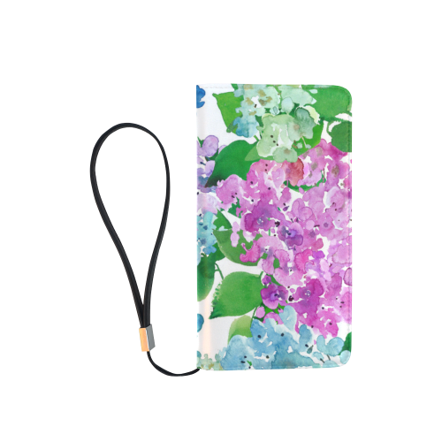 Watercolor Hydrangea Men's Clutch Purse （Model 1638）