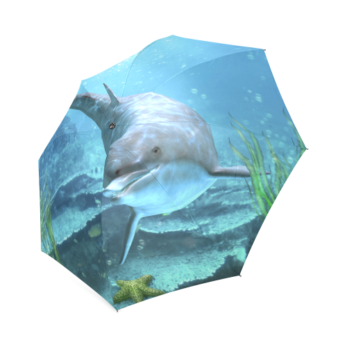 A proud dolphin swims in the ocean Foldable Umbrella (Model U01)