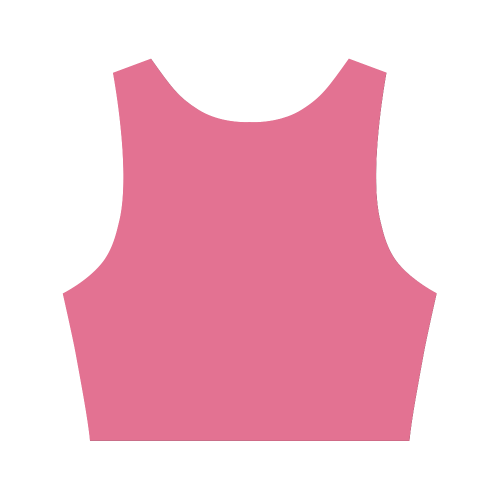 Hot Pink Color Accent Women's Crop Top (Model T42)