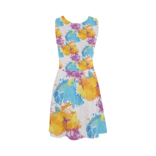 vibrant flower watercolor Atalanta Sundress (Model D04)