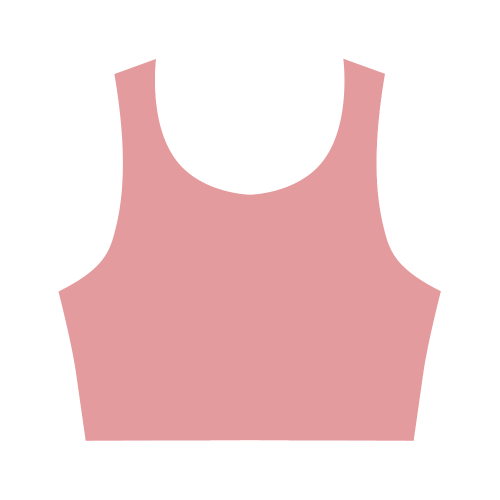 Strawberry Ice Color Accent Women's Crop Top (Model T42)