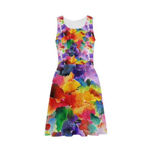 vibrant flower watercolor Atalanta Sundress (Model D04)