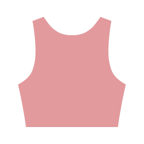 Strawberry Ice Color Accent Women's Crop Top (Model T42)
