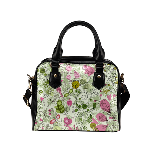 doodle flowers Shoulder Handbag (Model 1634)