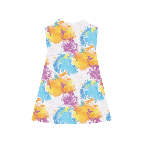 vibrant flower watercolor Alcestis Slip Dress (Model D05)