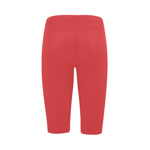 Poppy Red Color Accent Hestia Cropped Leggings (Model L03)