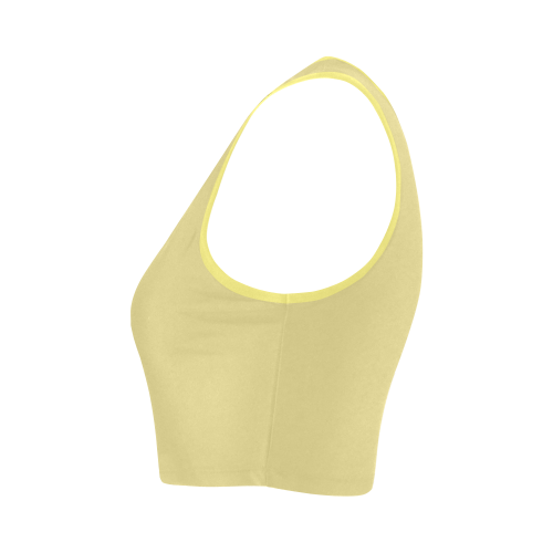 Custard Color Accent Women's Crop Top (Model T42)