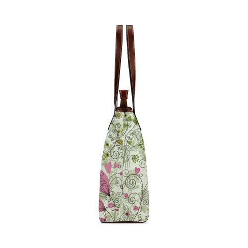 doodle flowers Shoulder Tote Bag (Model 1646)