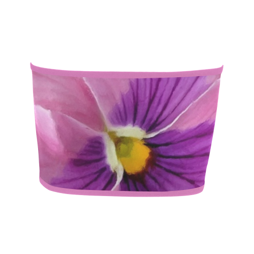 Pink and Purple Pansy Bandeau Top