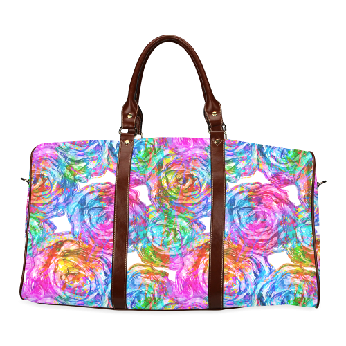 vibrant flower watercolor Waterproof Travel Bag/Small (Model 1639)