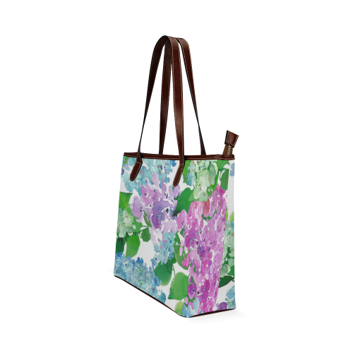 Watercolor Hydrangea Shoulder Tote Bag (Model 1646)