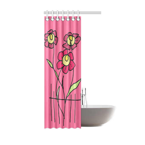 Flowers behind a fence Shower Curtain 36"x72"