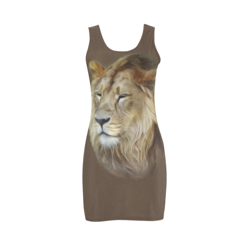 A magnificent painting Lion portrait Medea Vest Dress (Model D06)