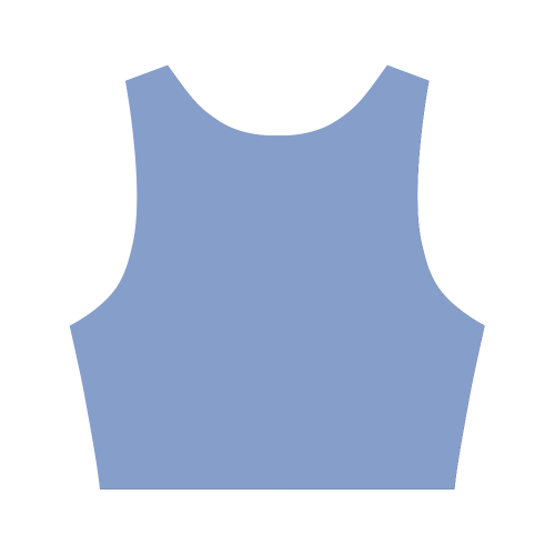 Cornflower Blue Color Accent Women's Crop Top (Model T42)