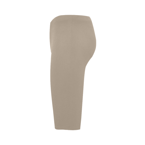 Champagne Beige Color Accent Hestia Cropped Leggings (Model L03)