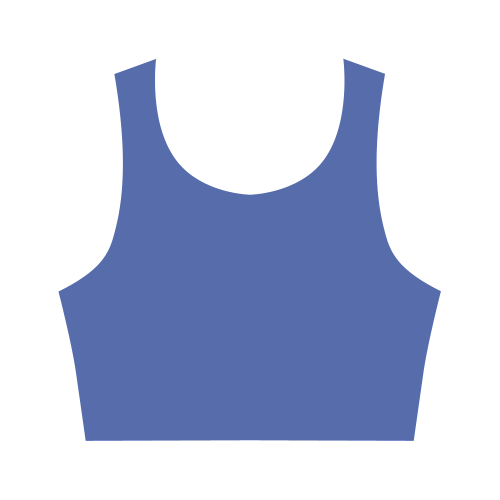 Dazzling Blue Color Accent Women's Crop Top (Model T42)
