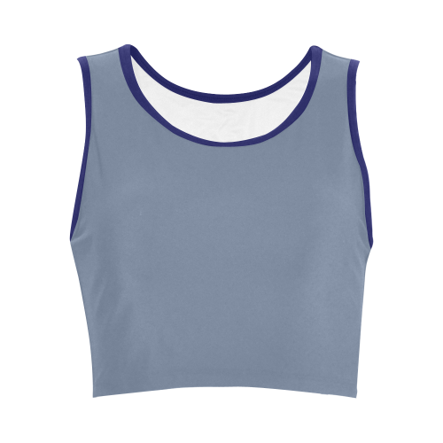 Country Blue Color Accent Women's Crop Top (Model T42)