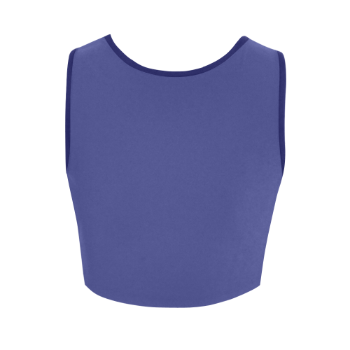 Royal Blue Color Accent Women's Crop Top (Model T42)