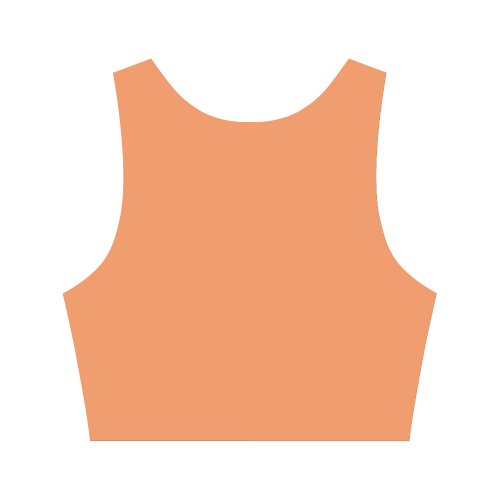 Tangerine Color Accent Women's Crop Top (Model T42)