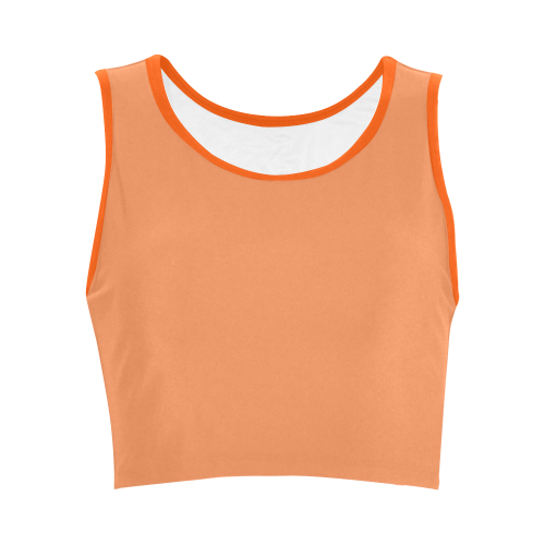 Tangerine Color Accent Women's Crop Top (Model T42)