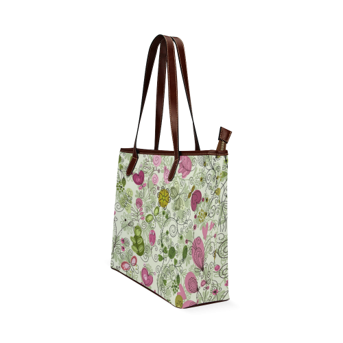 doodle flowers Shoulder Tote Bag (Model 1646)
