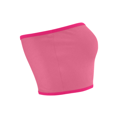 Hot Pink Color Accent Bandeau Top