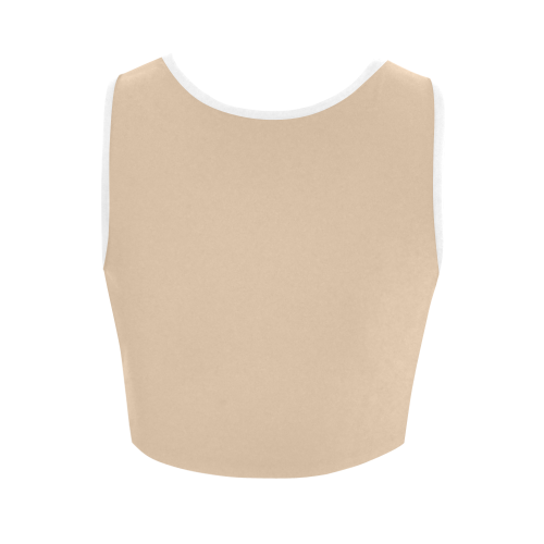 Apricot Illusion Color Accent Women's Crop Top (Model T42)