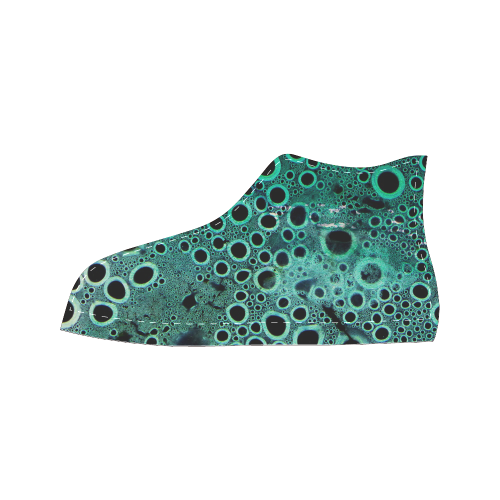 Green Bubbles Women's Classic High Top Canvas Shoes (Model 017)