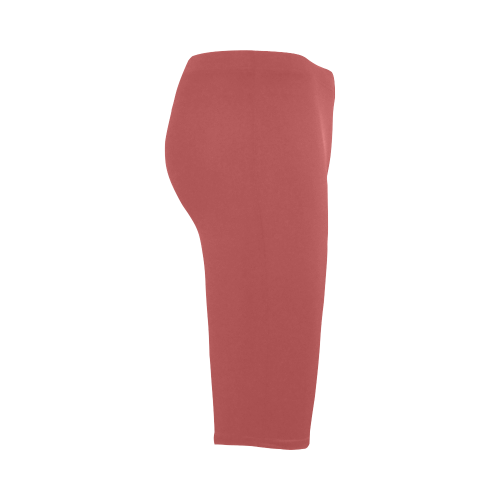 Cranberry Color Accent Hestia Cropped Leggings (Model L03)