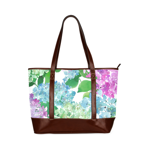 Watercolor Hydrangea Tote Handbag (Model 1642)
