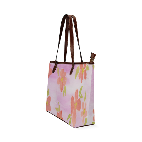 watercolor flower pattern Shoulder Tote Bag (Model 1646)