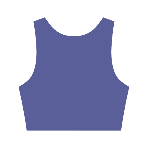 Royal Blue Color Accent Women's Crop Top (Model T42)