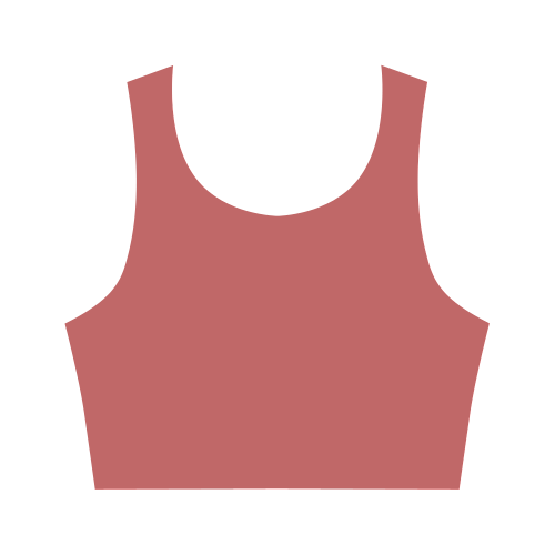 Cranberry Color Accent Women's Crop Top (Model T42)