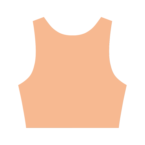 Peach Cobbler Color Accent Women's Crop Top (Model T42)