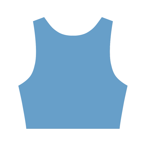 Azure Blue Color Accent Women's Crop Top (Model T42)