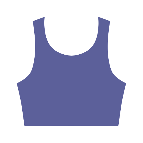 Royal Blue Color Accent Women's Crop Top (Model T42)