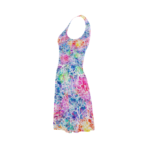 vibrant flower watercolor Atalanta Sundress (Model D04)