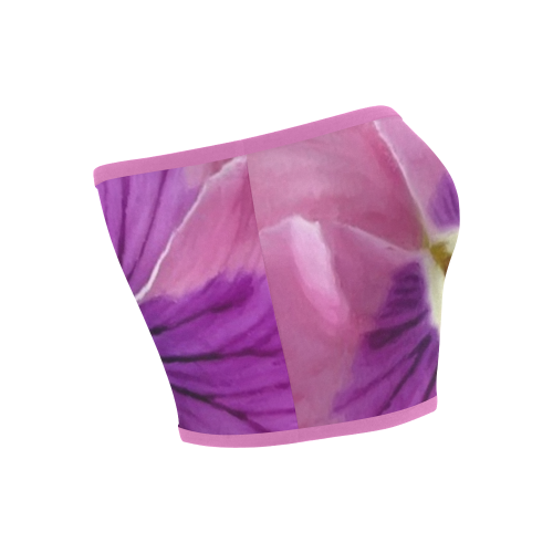 Pink and Purple Pansy Bandeau Top