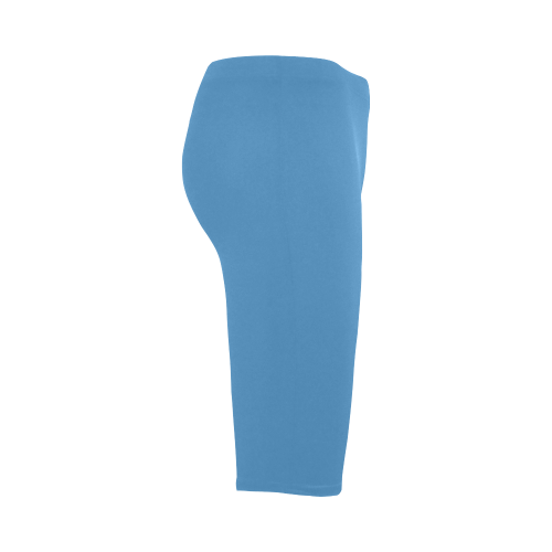 Azure Blue Color Accent Hestia Cropped Leggings (Model L03)