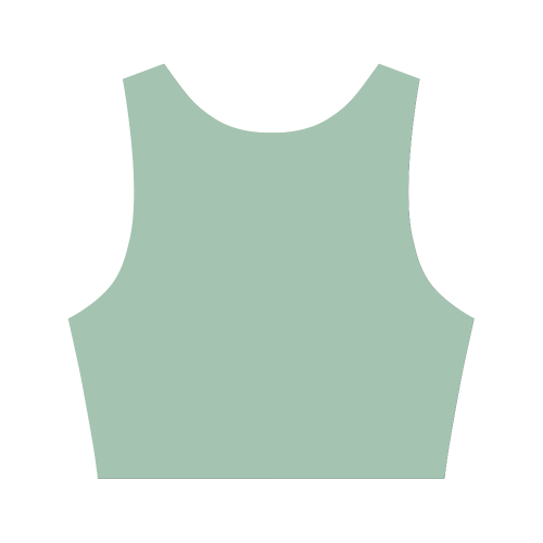 Grayed Jade Color Accent Women's Crop Top (Model T42)
