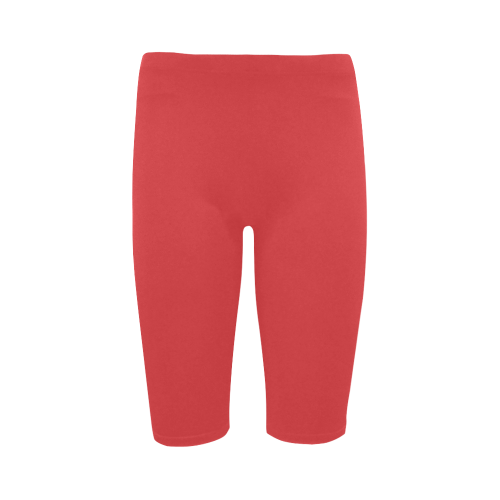Poppy Red Color Accent Hestia Cropped Leggings (Model L03)