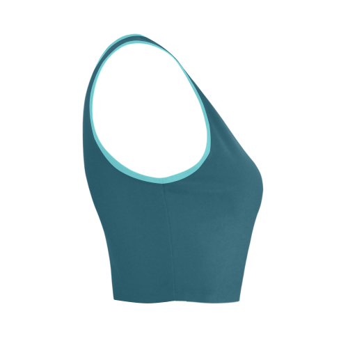 Blue Coral Color Accent Women's Crop Top (Model T42)