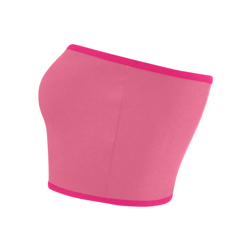 Hot Pink Color Accent Bandeau Top