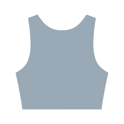 Dusty Blue Color Accent Women's Crop Top (Model T42)