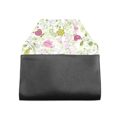 doodle flowers Clutch Bag (Model 1630)