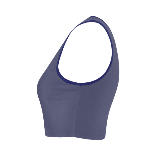 Deep Cobalt Color Accent Women's Crop Top (Model T42)