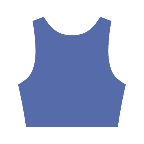 Dazzling Blue Color Accent Women's Crop Top (Model T42)