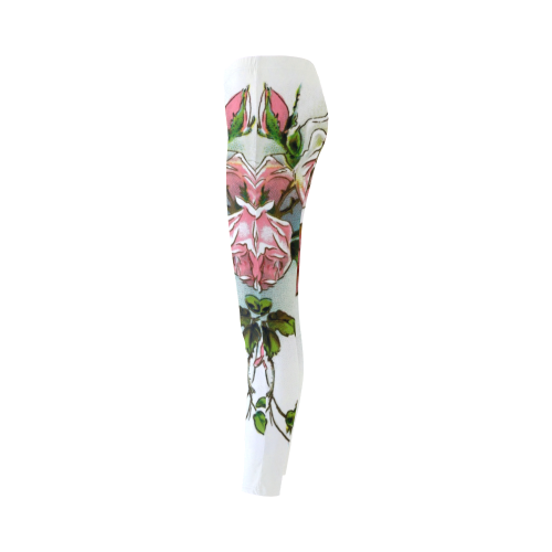 Vintage Pink Rose Floral Cassandra Women's Leggings (Model L01)